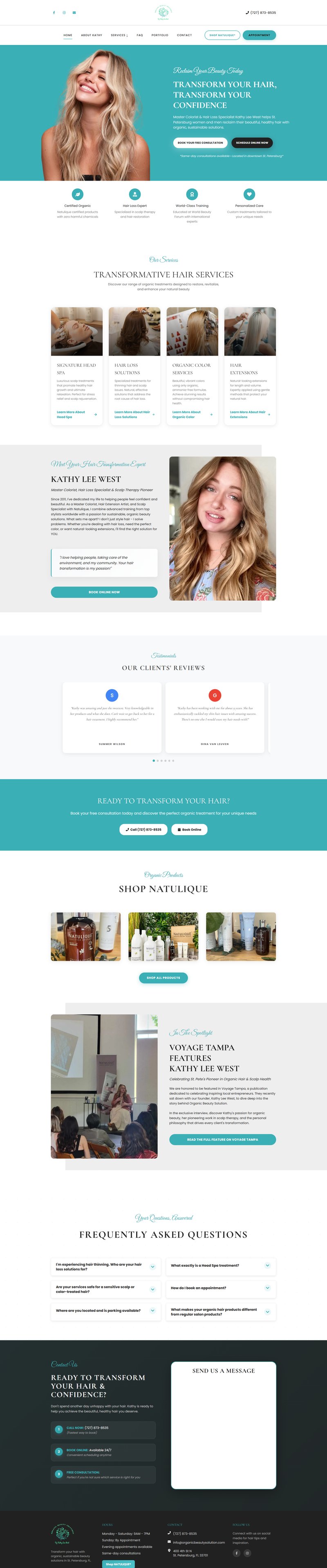 Organic Beauty Solution website preview